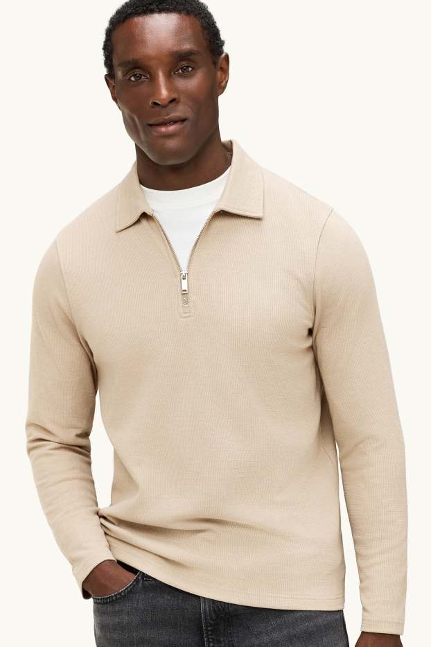Men - Sweatshirt - light beige