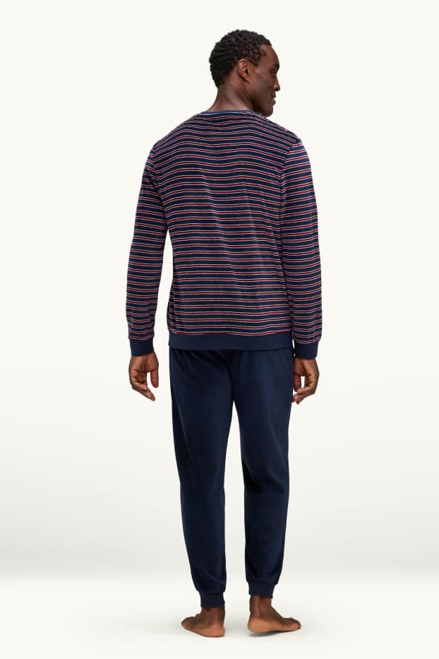 Men - Velvet pyjamas - red / dark blue
