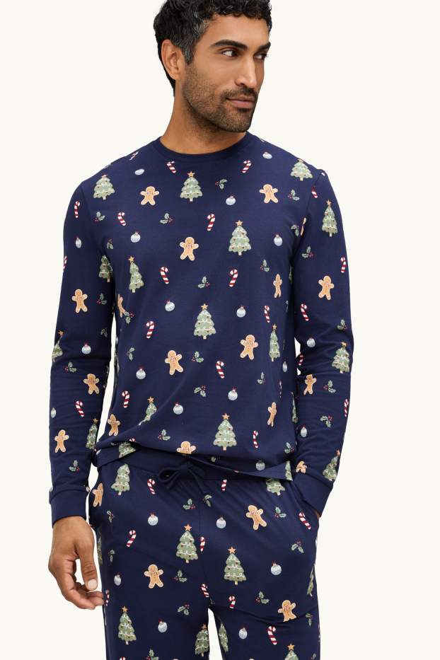 Hommes - Mini Me - pyjama de Noël pour hommes - bleu foncé