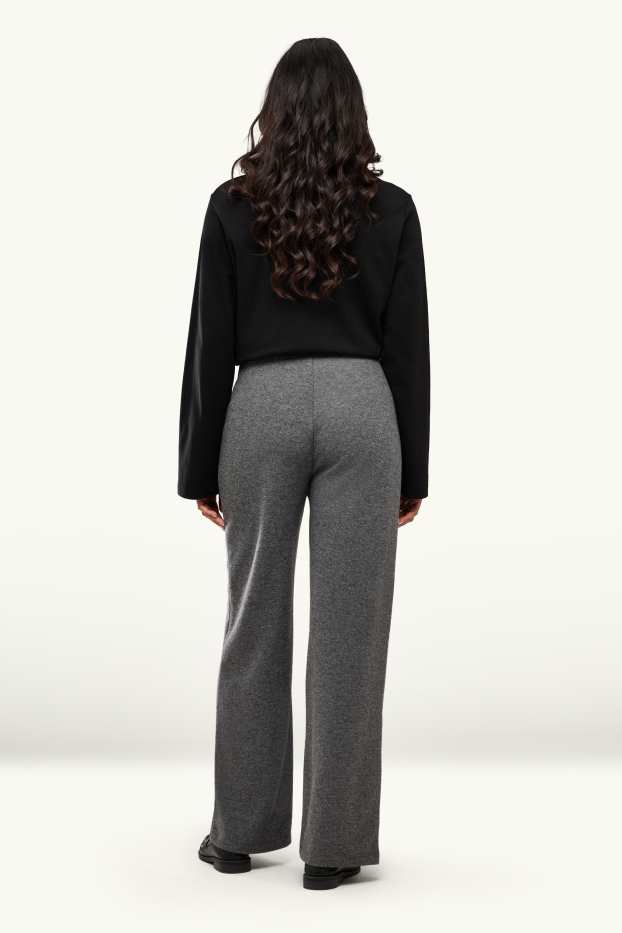 Femmes - Pantalon de jogging en maille - gris chiné