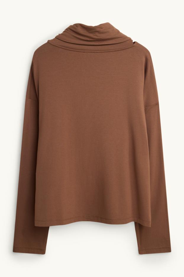 Donna - Maglia a maniche lunghe - regular fit - marrone