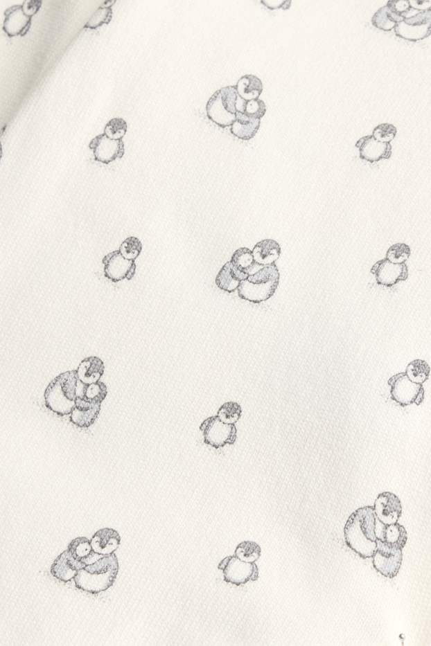Unisex - Pinguïn - rompertje - crème wit