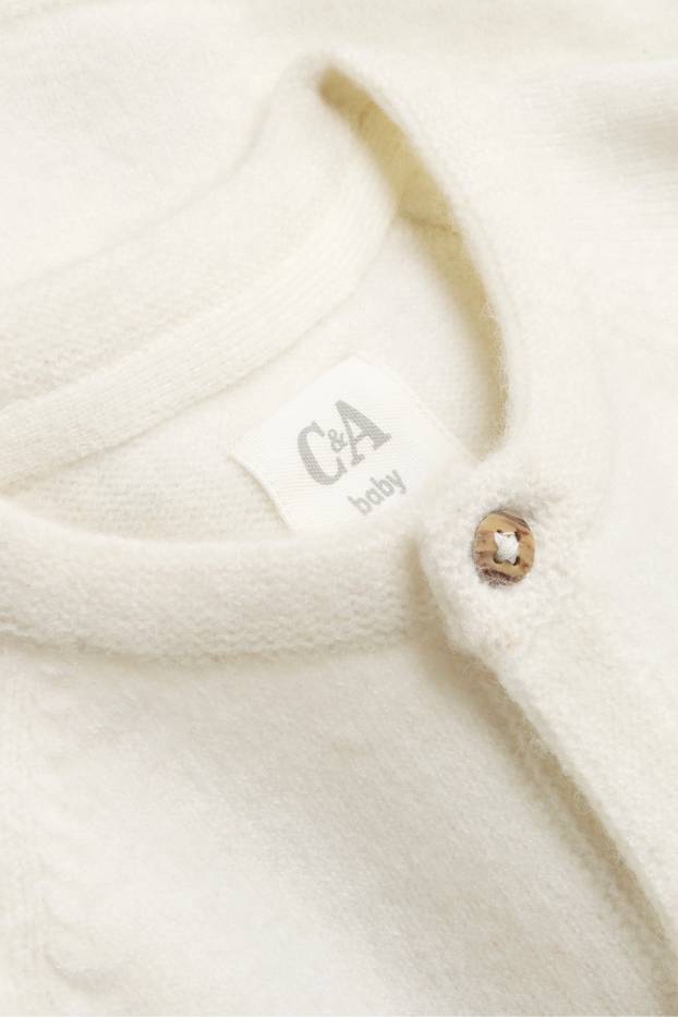 Unisex - Gebreid newbornvest - crème wit