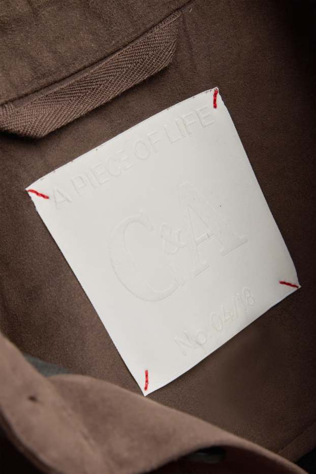 Uomo - Giacca camicia - relaxed fit - colletto all'italiana - similpelle scamosciata - marrone