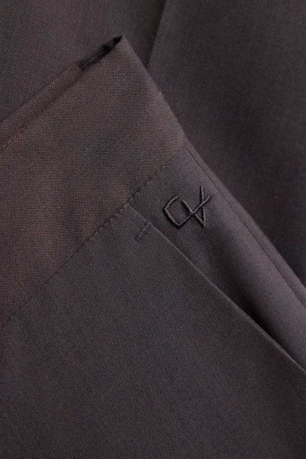 Home - Pantalons combinables de llana - regular fit - elàstics - gris fosc
