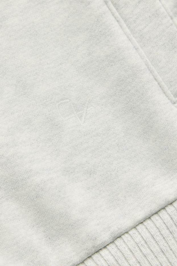 Dames - Sweatvest met capuchon - licht grijs-mix