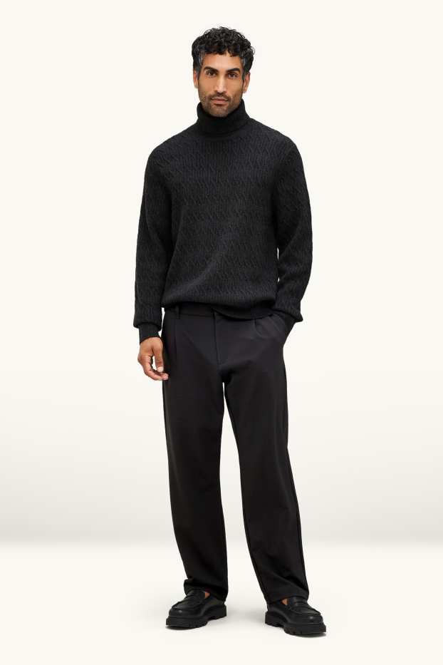 Bărbați - Chino - relaxed fit - negru