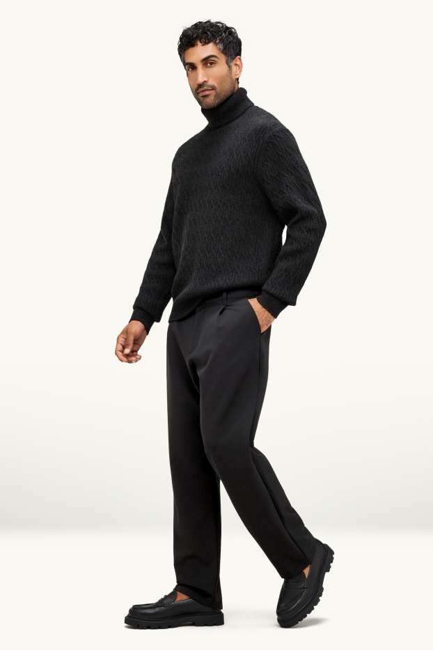 Bărbați - Chino - relaxed fit - negru