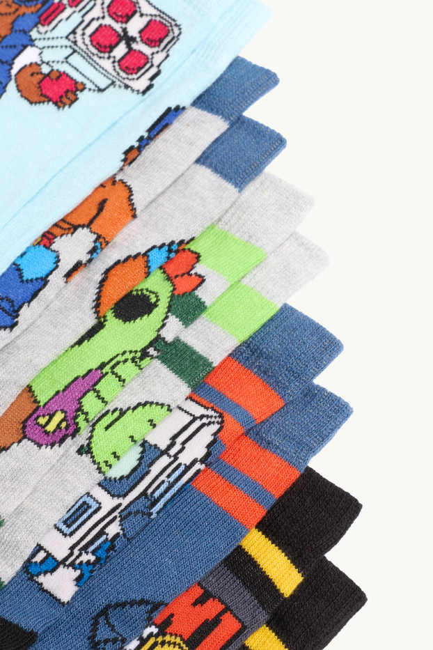 Kinder Jungen - Multipack 5er - Brawl Stars - Socken mit Motiv - blau / grau