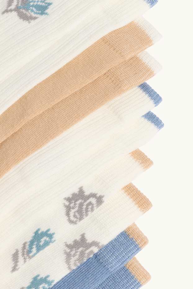 Women - Multipack of 5 - socks - blue / beige