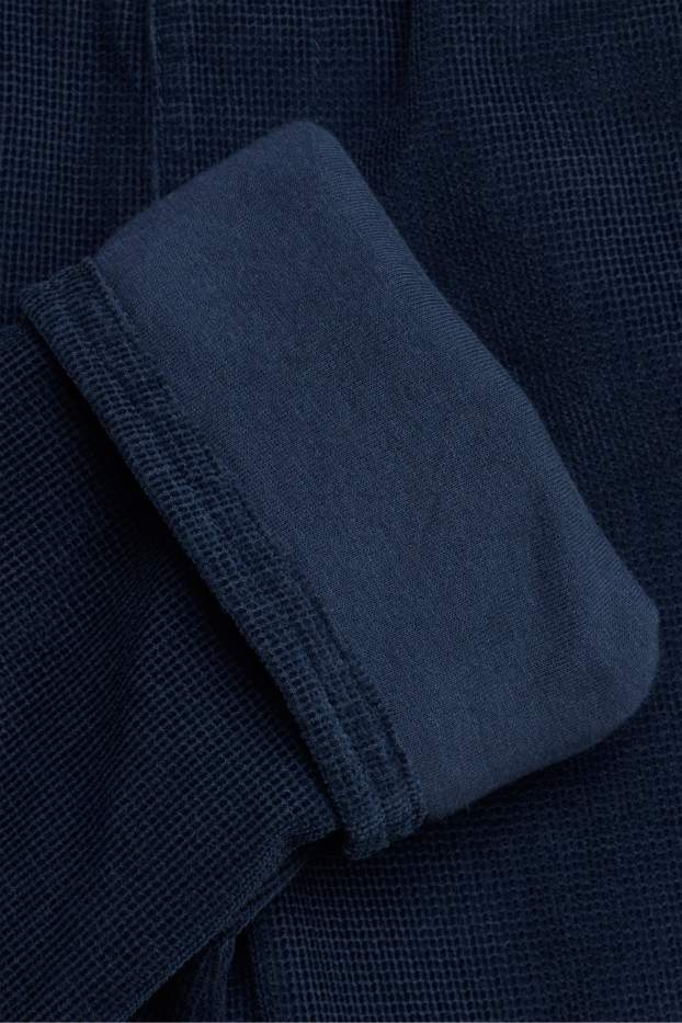 Bambini - Pantaloni sportivi termici - tessuto tramato - blu scuro