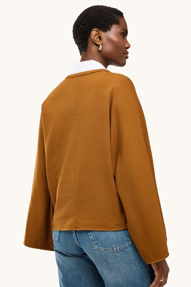 Damen - Langarmshirt - Relaxed Fit - hellbraun
