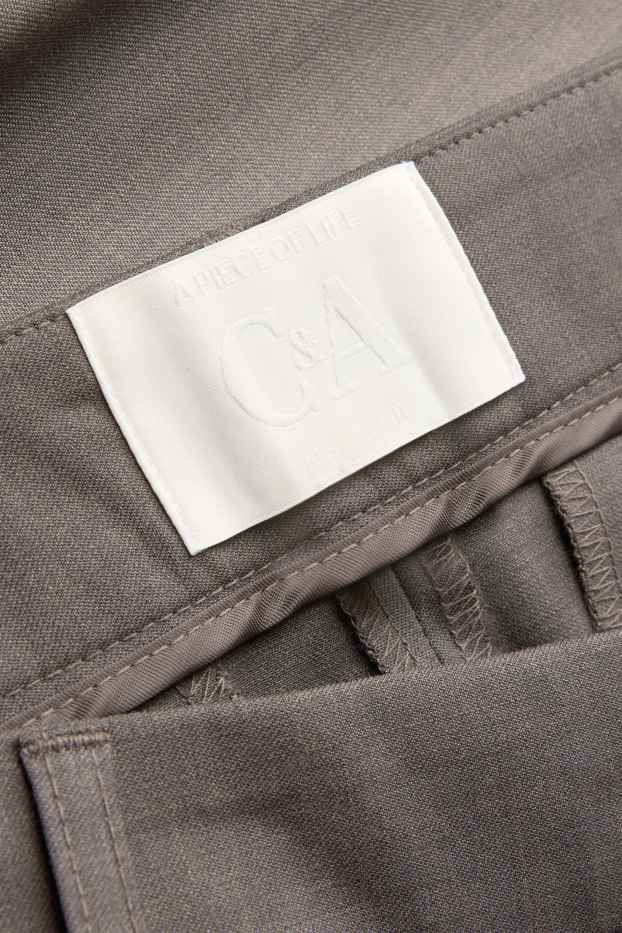 Dames - Pantalon - high waist - tapered fit - grijs