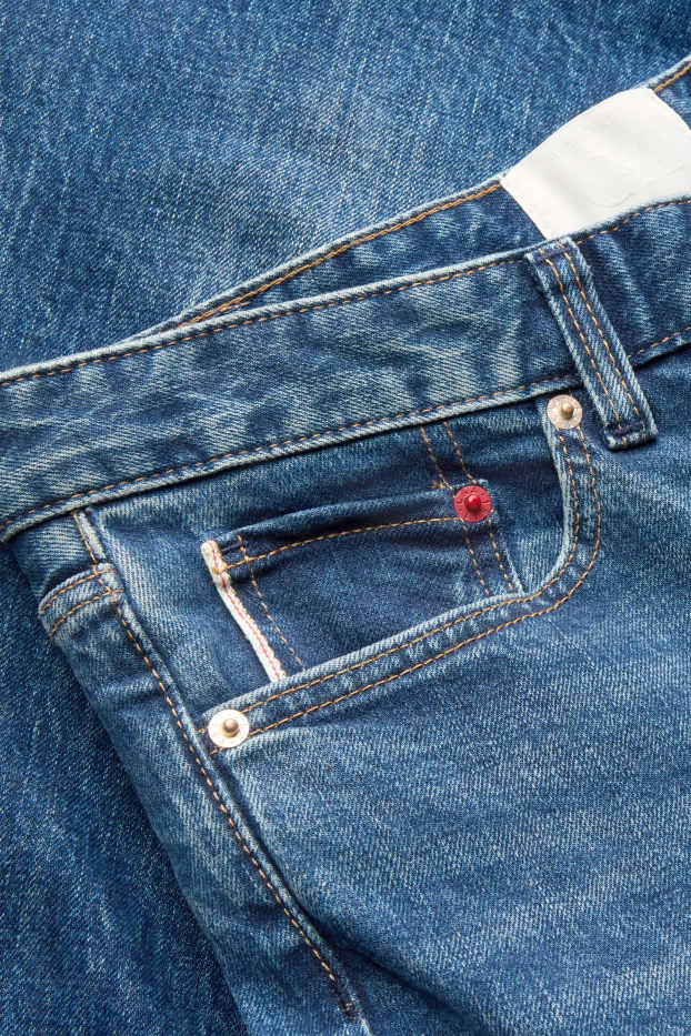 Women - Straight leg jeans - high waist - selvedge - blue denim