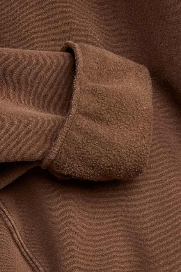 Heren - Sweatvest met capuchon - bruin