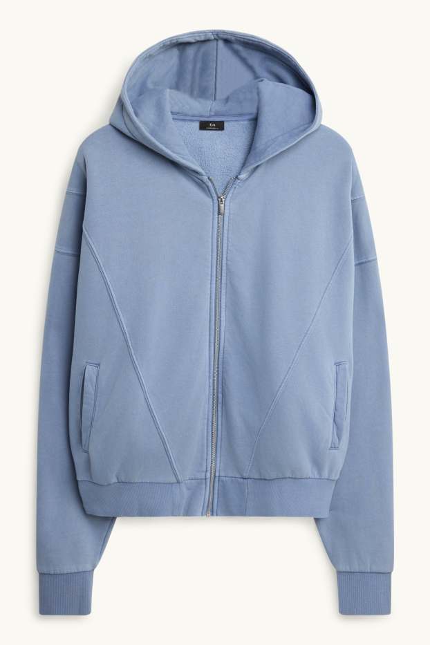 Heren - Sweatvest met capuchon - lichtblauw