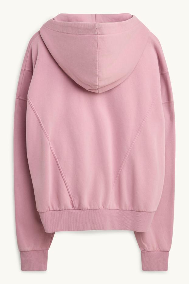 Heren - Sweatvest met capuchon - roze