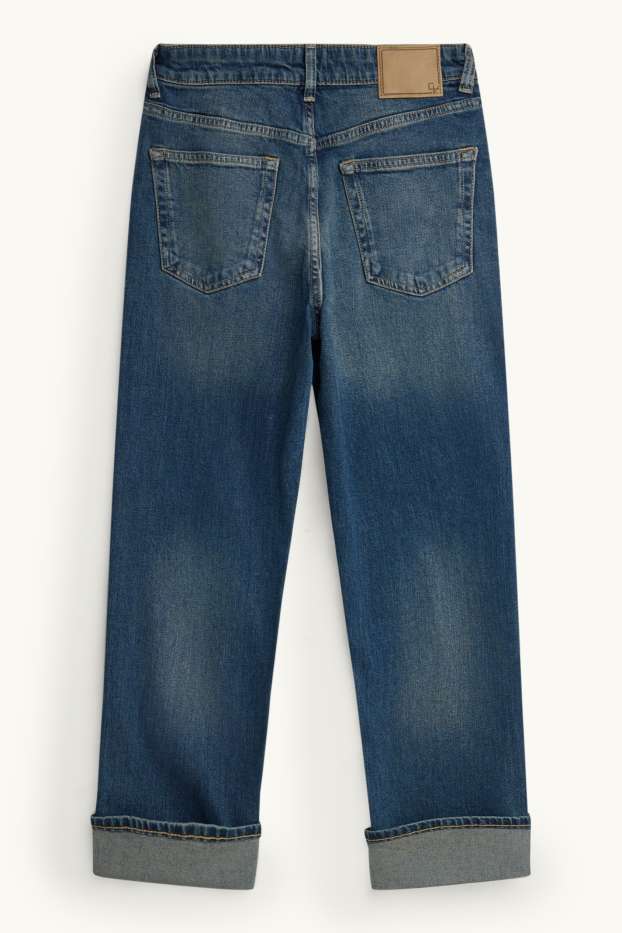 Dámské - Boyfriend jeans - mid waist - džíny - tmavomodré
