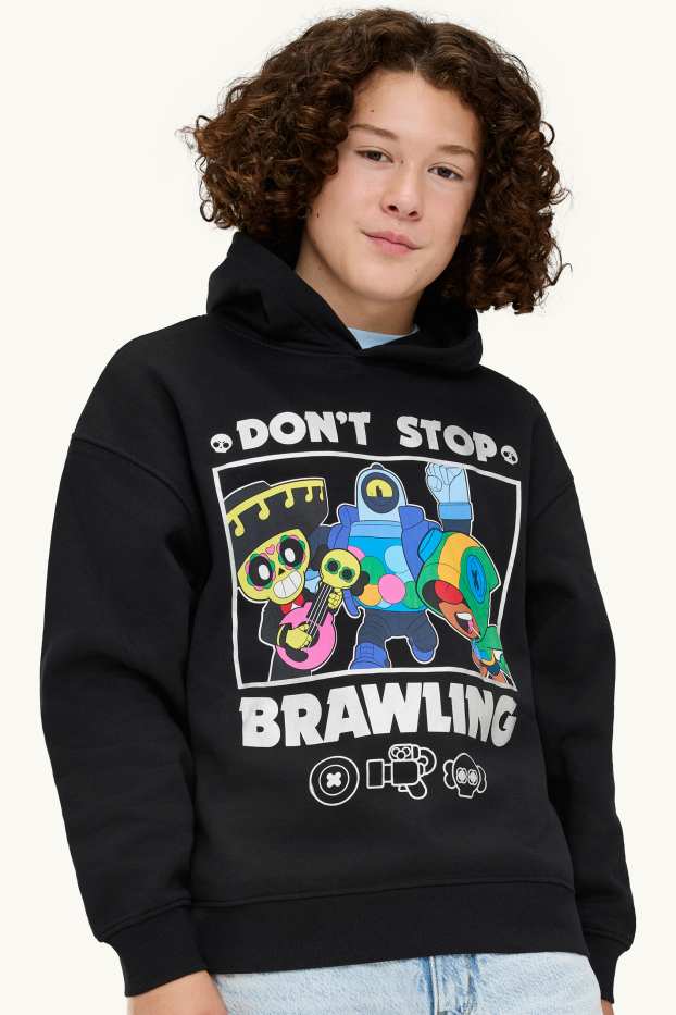 Bambini - Brawl Stars - felpa con cappuccio - nero