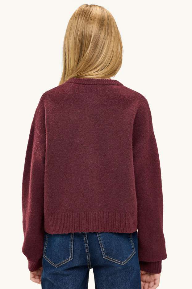 Kinder Mädchen - Strickjacke - bordeaux