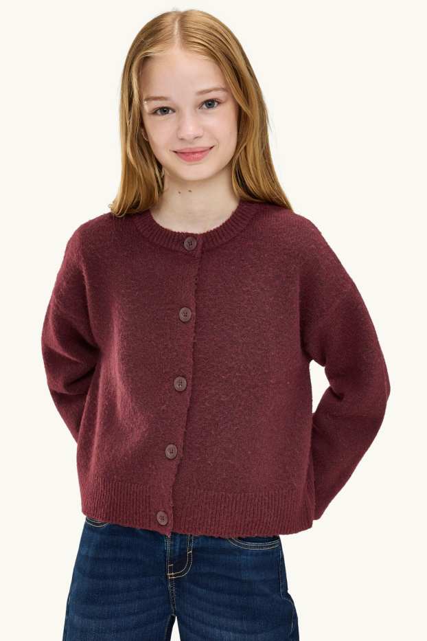 Kinder Mädchen - Strickjacke - bordeaux