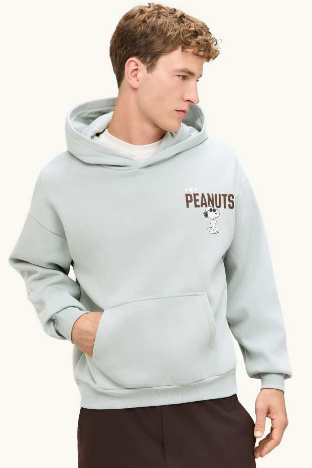Uomo - Felpa oversize - Peanuts - azzurro