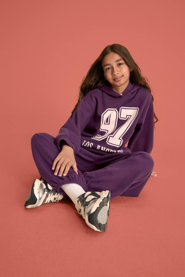 Kinder Mädchen - Los Angeles - Set - Hoodie und Jogginghose - 2 teilig - lila
