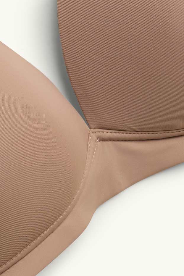 Damen - BH ohne Bügel - wattiert - LYCRA® - beige