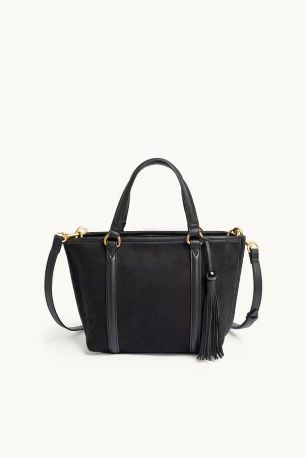 Femmes - Grand cabas avec bandoulière amovible - faux suède - marron
