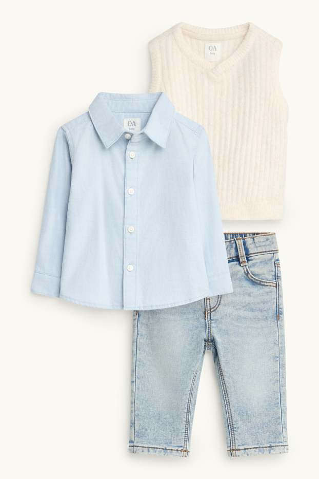 Baby Boys - Baby outfit - 3 piece - blue / beige
