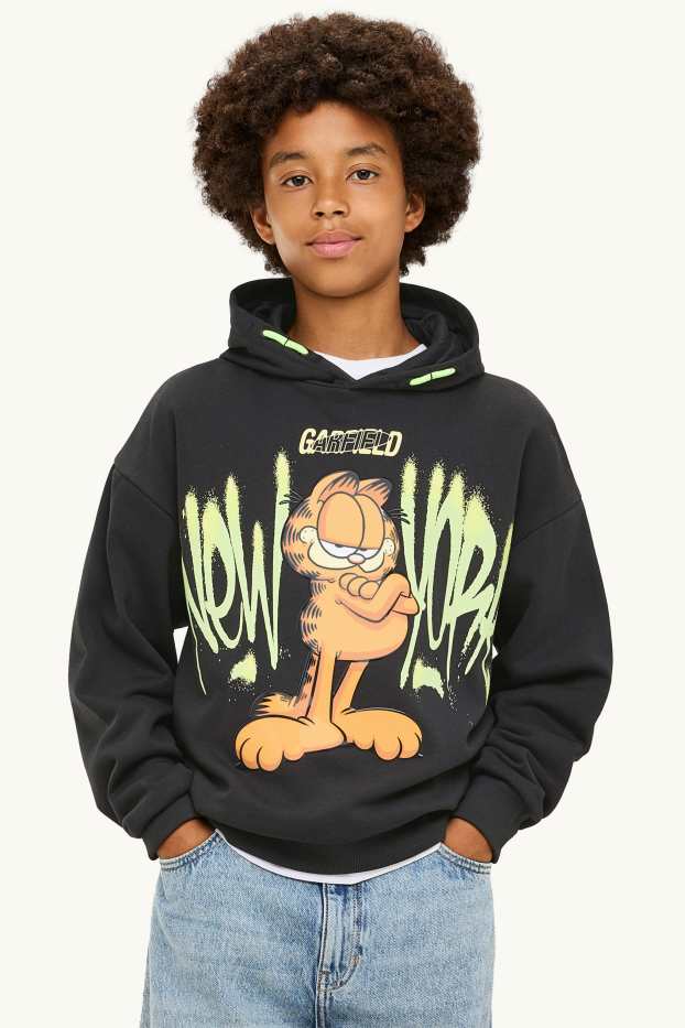 Children Boys - Garfield - hoodie - black