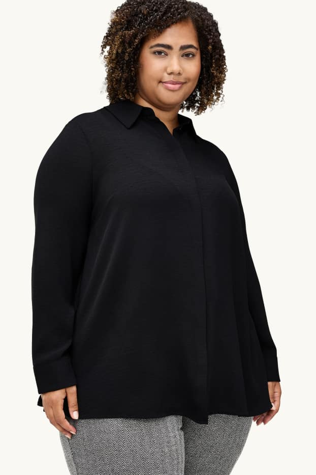 Damen - Hemdbluse - schwarz
