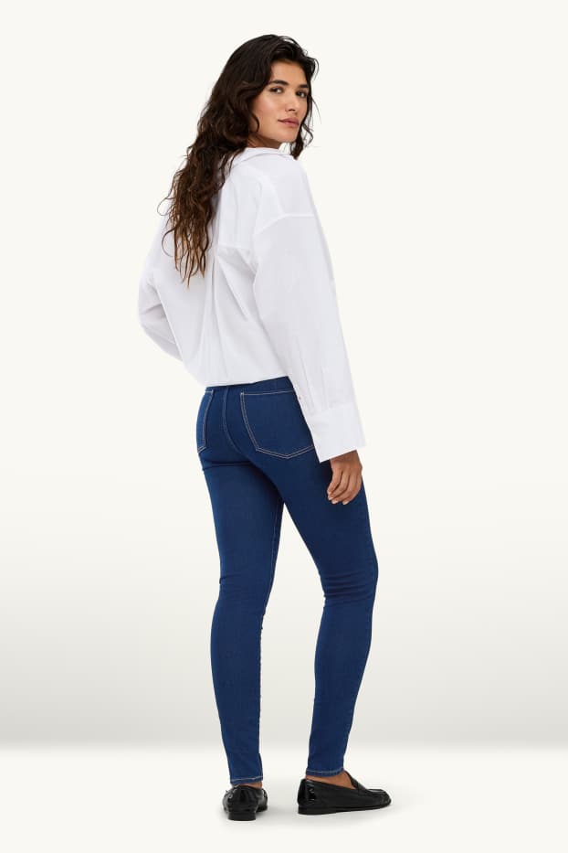Damen - Jegging Jeans - High Waist - dunkeljeansblau