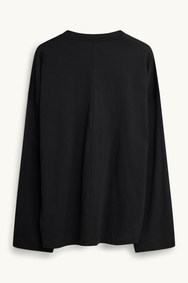 Dames - Longsleeve - relaxed fit - zwart