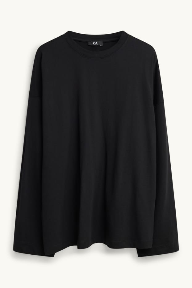 Dames - Longsleeve - relaxed fit - zwart