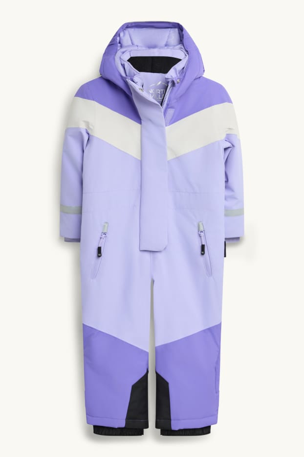 Nena - Granota d’esquí amb caputxa - folrada - impermeable - lila/blanc