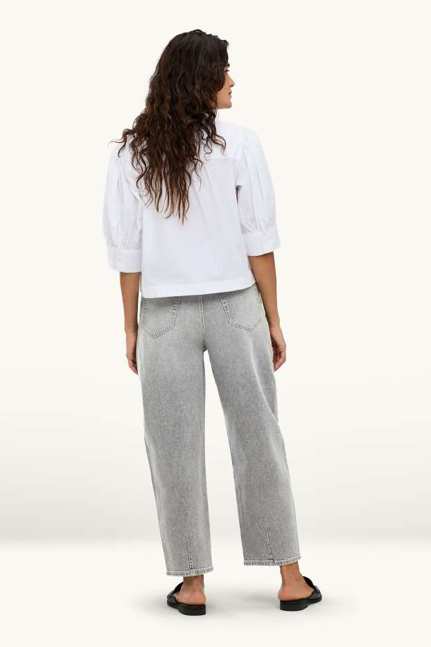 Damen - Barrel Jeans - High Waist - helljeansgrau