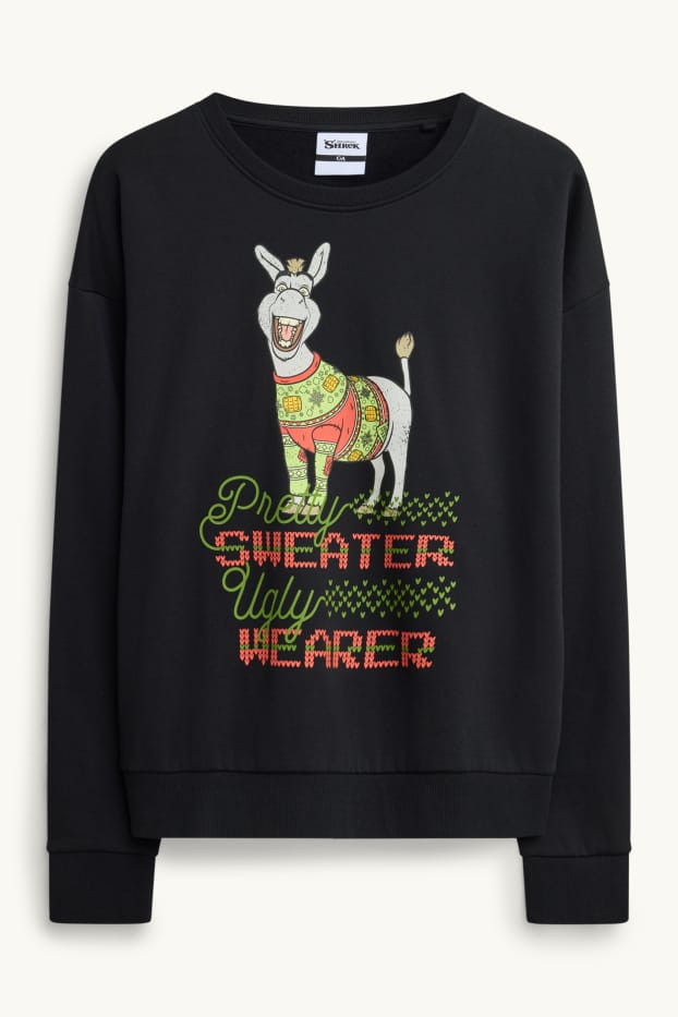 Home - Dessuadora nadalenca oversized - Shrek - negre