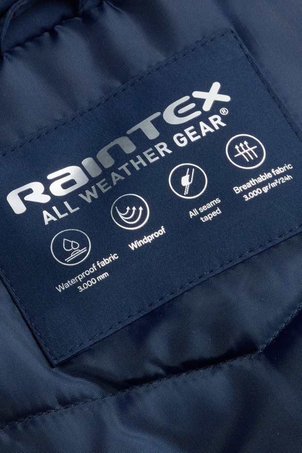 Kinder Jungen - Regenjacke mit Kapuze - gefüttert - wasserdicht - dunkelblau