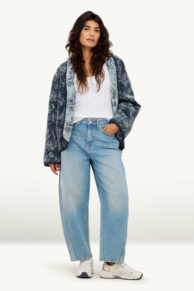 Donna - Barrel jeans - vita alta - jeans blu