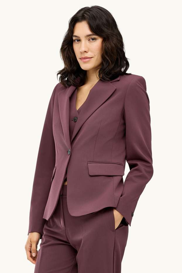 Femmes - Blazer de bureau - cintré - bordeaux