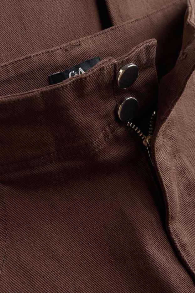 Femei - Pantaloni de stofă - talie înaltă - straight fit - maro
