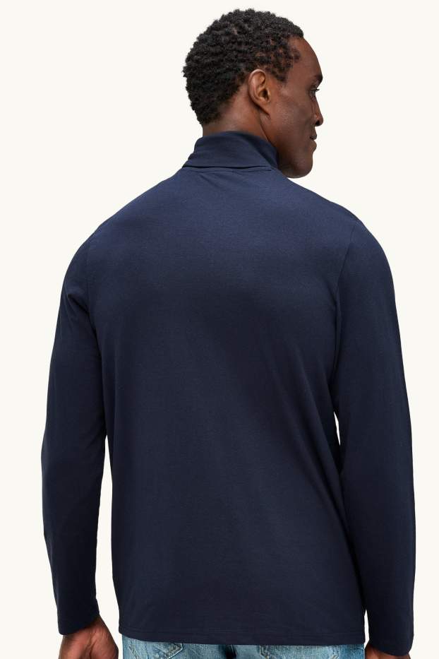 Herren - Rollkragenshirt - dunkelblau