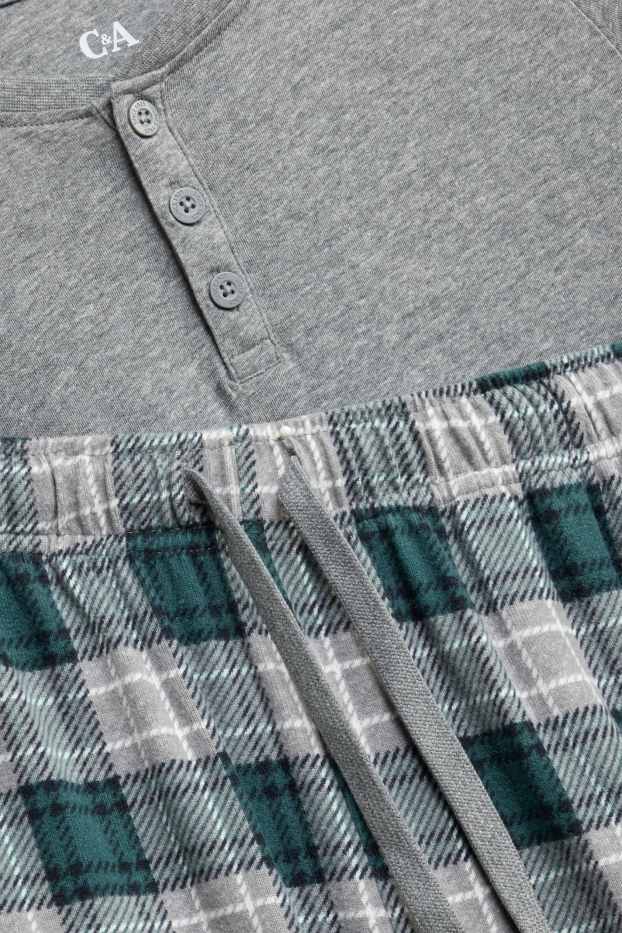 Uomo - Pigiama - grigio / verde scuro