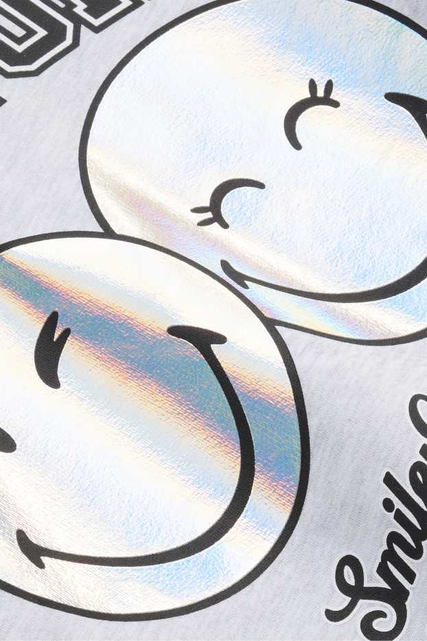 Nena - SmileyWorld® - dessuadora amb caputxa - efecte brillant - gris clar jaspiat