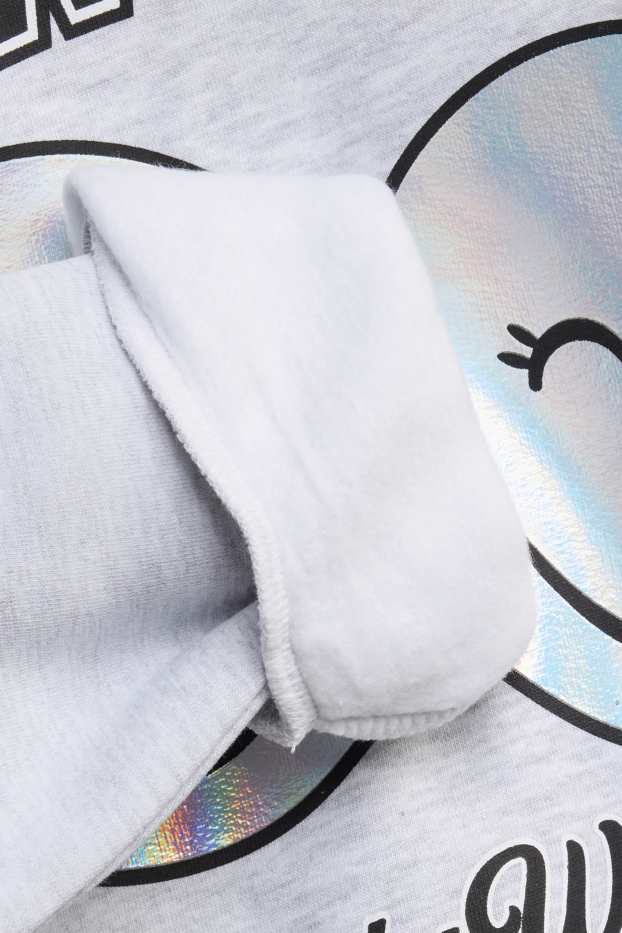 Nena - SmileyWorld® - dessuadora amb caputxa - efecte brillant - gris clar jaspiat