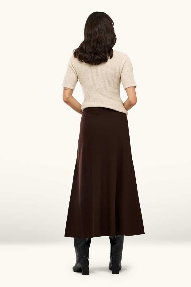 Femmes - Jupe de maille - marron foncé