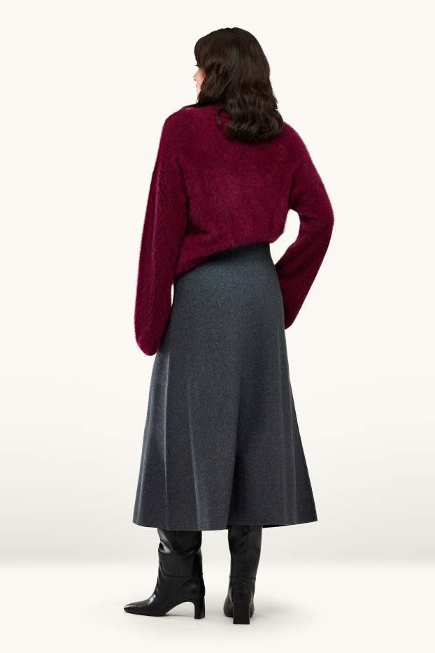 Women - Skirt - gray-melange