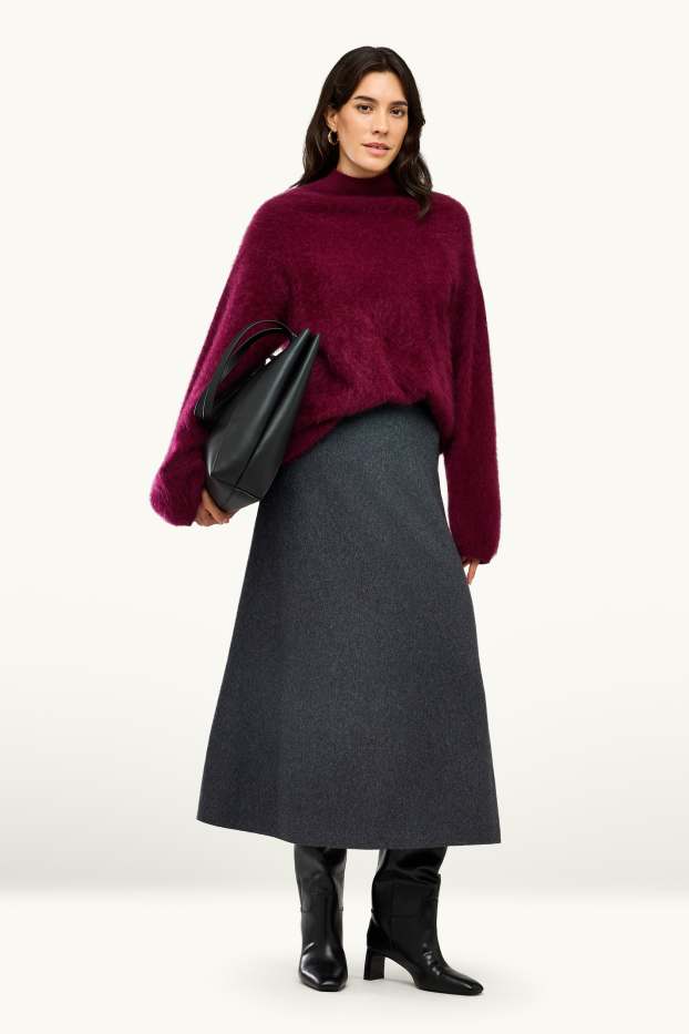 Women - Skirt - gray-melange