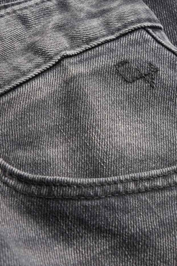 Femei - Straight jeans - talie înaltă - tiv întors - denim-gri închis